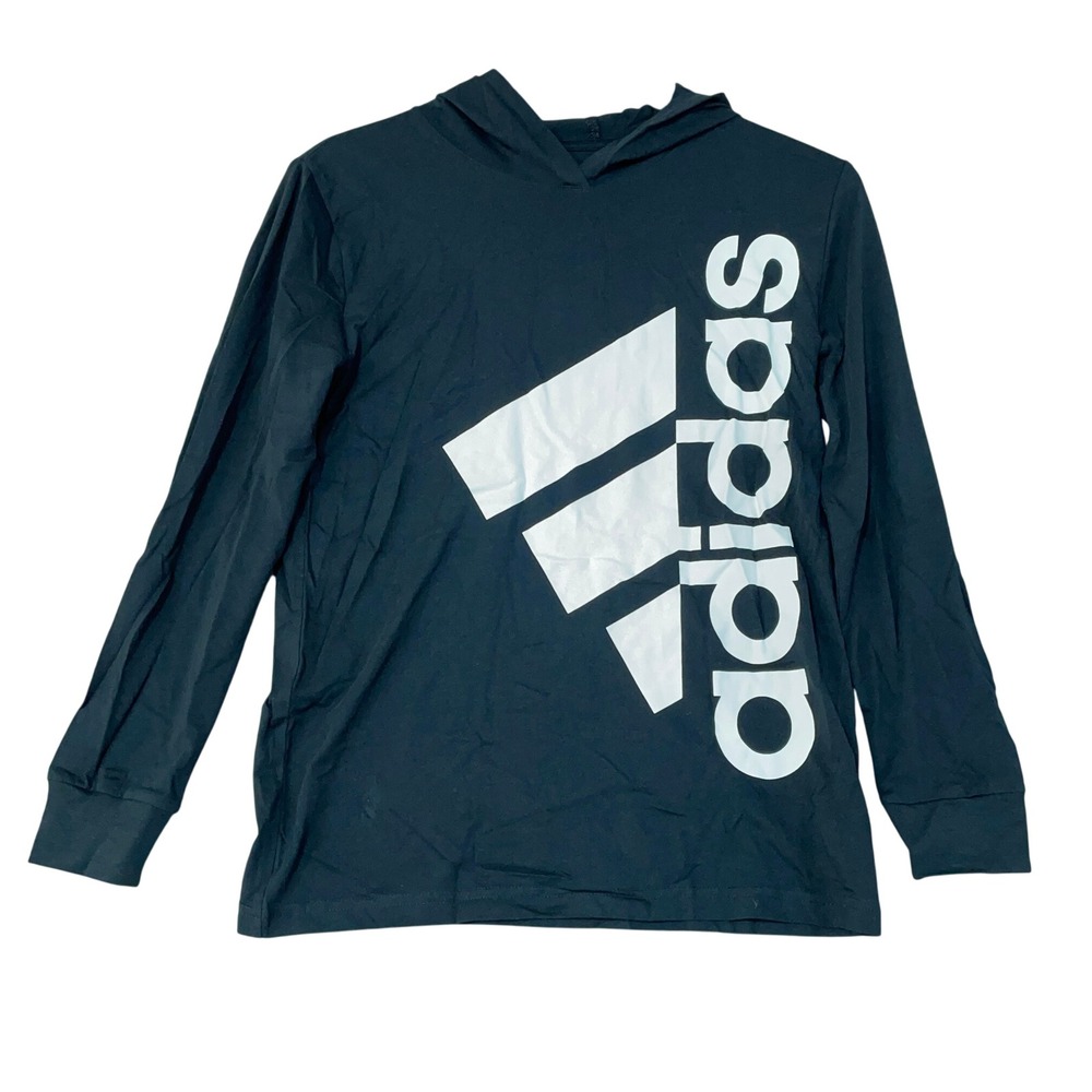 adidas Youth M 10/12 Black Badge of Sport Hooded Sweatshirt